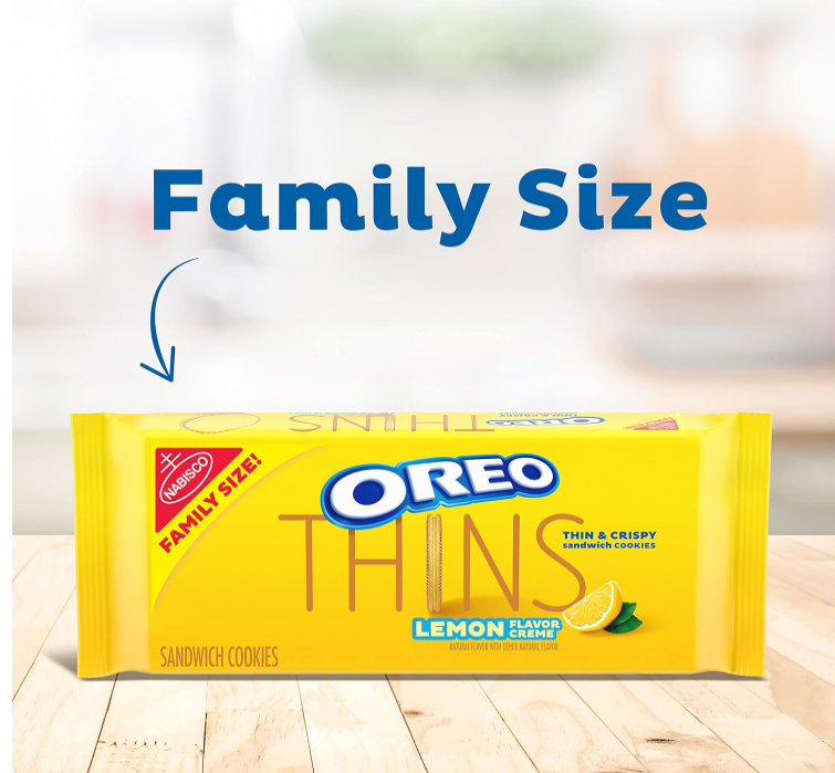 OREO Thins Lemon Creme Sandwich Cookies, Family Size, 12-11.78 oz Packs